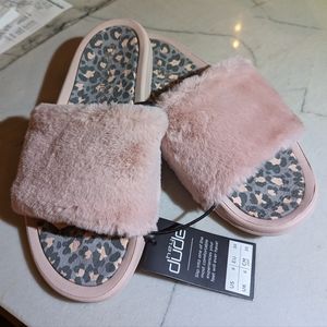 Hey Dude Peggy Pink Fur Cheetah Slides